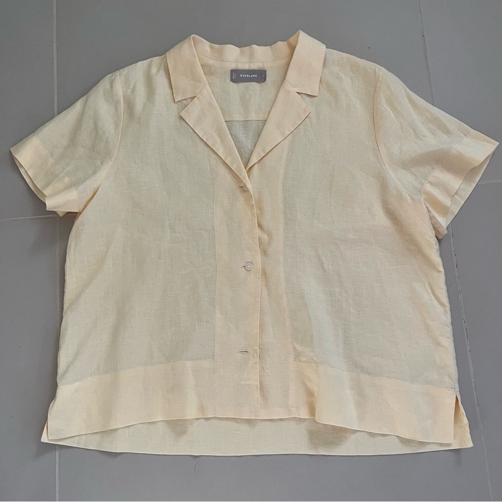 Everlane The Linen Short-Sleeved The Notch Shirt